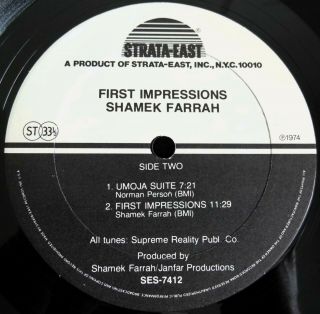 Shamek Farrah - First Impressions US Strata East SES 7412 LP 5