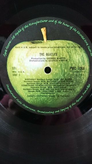 The Beatles White Album UK 1968 1st Press NO EMI MONO N:0060634 (2) LP. 4