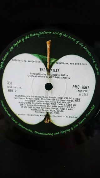 The Beatles White Album UK 1968 1st Press NO EMI MONO N:0060634 (2) LP. 6