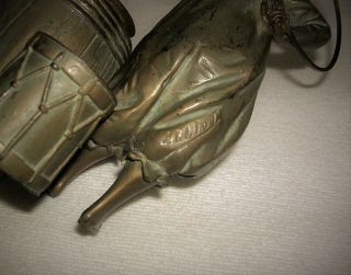 Antique Lucien Alliot (1877 - 1967) Hand Sculpted Bronze Match Holder Paris France 11