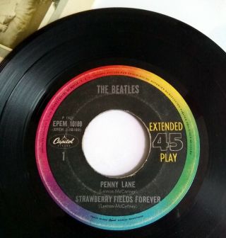 THE BEATLES Penny Lane EP 1967 MEXICAN 1s Pressing Capitol Black Label Cardboard 4