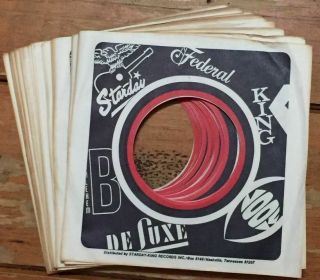 (15) King Starday Federal Deluxe 45 Company Sleeves Northern Soul R&b Rockabilly