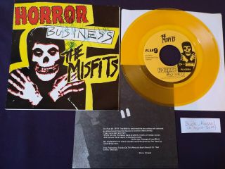 Misfits Horror Business 7 " Ep Orig.  Plan 9 Pl1009 Yellow Vinyl Signed Near