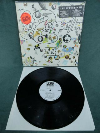 RARE 1970 LED ZEPPELIN III ATLANTIC DJ MONAURAL WHITE LABELS VINYL LP 11