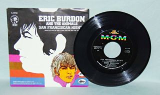 Eric Burdon & The Animals San Franciscan Nights 45 Rpmw/ps Mgm 13769 Nm/unplayed