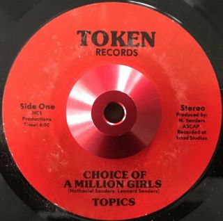 Topics - Man/choice Of A Million Girls - 45 Rare Northern/modern Listen Soul Funk