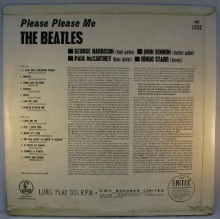 THE BEATLES.  PLEASE PLEASE ME.  1st PRESS.  BLACK/GOLD.  UK VINYL LP.  PMC 1202.  MONO.  1963 9