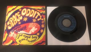 David Bowie Space Oddity France 1969 7 " Vinyl Picture Sleeve Philips 45