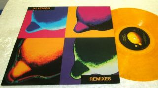 U2 Lemon Remixes 12 " Ep Nm Near Island Us Yellow Color Vinyl