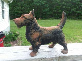 Antique Hubley? Cast Iron Large Scottie Dog Scott Terrier Doorstop 11 "
