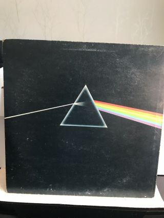 Pink Floyd Dark Side Of The Moon Solid Blue Triangle Prism 1st Press 2