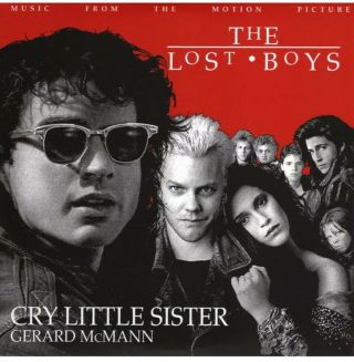 The Lost Boys Cry Little Sister 7” Vinyl Dw / Mondo Blue/black Swirl Variant