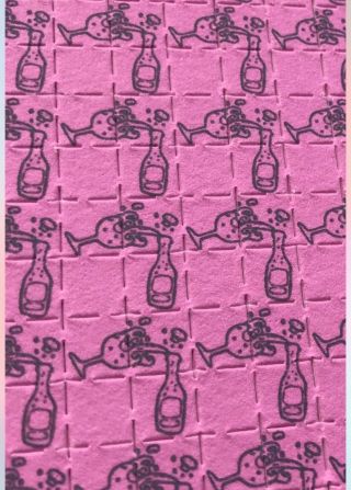 Pink Champagne vintage blotter Art Psychedelic 2