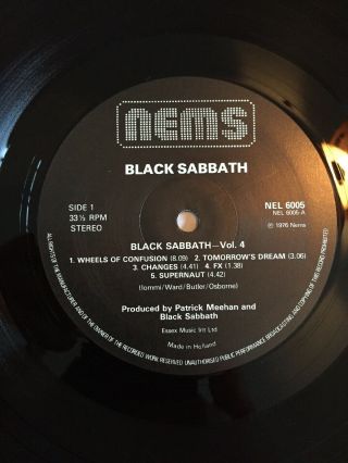 black sabbath vol 4 Holland Pressing Nems 4