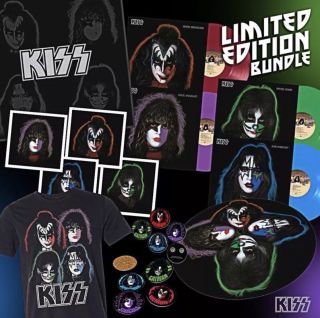 Kiss Solo Albums 40th Anniversary Colored Vinyl Box Set 4 Kol Lps 1/300 Xl Shirt