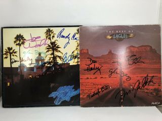 The Best Of The Eagles,  Hotel California Vinyl Albums Autographed Rock Germany