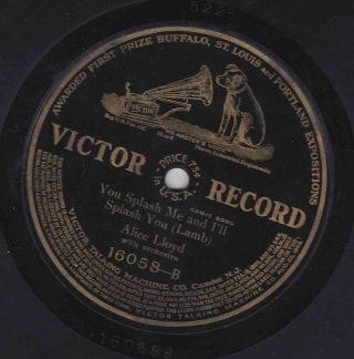 May Irwin,  Alice Lloyd – 78 rpm Victor 16058: Don’t Argify/You Splash Me V - 2
