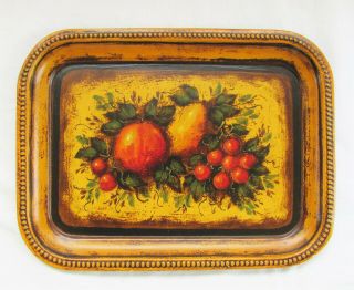 Painted Tray With Fruit By Peter Ompir - No Res