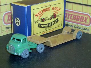 Matchbox Moko Lesney Bedford Low Loader 27 B1 Mw Lt Green Sc1 Ex/nm Crafted Box