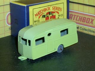 Matchbox Moko Lesney Berkeley Cav Caravan 23 B3 Lime Gpw D - C Sc8 Vnm Crafted Box