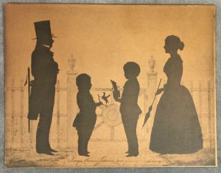 Augustin Edouart Facsimile Silhouette George Horace Johnson & Family Albany 1836