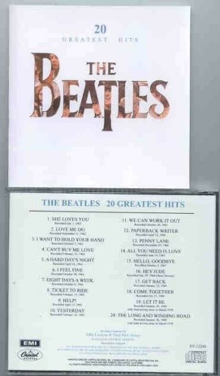 Beatles 20 Greatest Hits Cd
