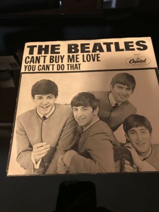 The Beatles/ Can ' t buy me love Picture sleeve  w/ 45 - PS vg, 2