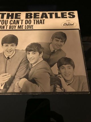 The Beatles/ Can ' t buy me love Picture sleeve  w/ 45 - PS vg, 4