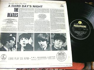 THE BEATLES - A Hard Day ' s Night,  1964 UK MONO LP / inner 2