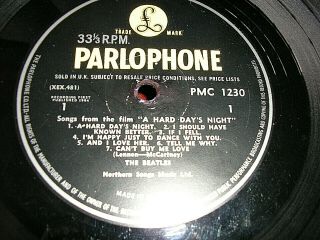 THE BEATLES - A Hard Day ' s Night,  1964 UK MONO LP / inner 4