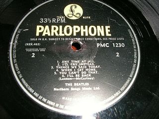THE BEATLES - A Hard Day ' s Night,  1964 UK MONO LP / inner 5