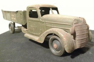 Buddy L Vintage Army Truck Pressed steel 1940 ' s vintage w grill no tailgate/ top 4