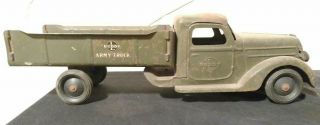 Buddy L Vintage Army Truck Pressed steel 1940 ' s vintage w grill no tailgate/ top 5