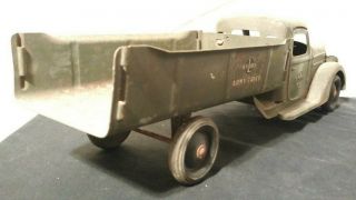 Buddy L Vintage Army Truck Pressed steel 1940 ' s vintage w grill no tailgate/ top 6