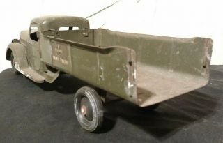 Buddy L Vintage Army Truck Pressed steel 1940 ' s vintage w grill no tailgate/ top 8