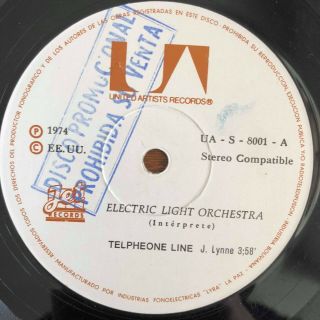Electric Light Orchestra - Poorboy / Telephone Line - Rare Bolivia 7 " Promo