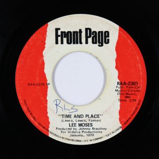 Funk/deep Soul 45 - Lee Moses - Time And Place - Front Page - Mp3