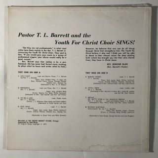 T.  L.  BARRETT & YOUTH FOR CHRIST CHOIR Like a Ship Gospel Funk LP HEAR 2