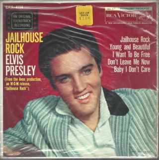 Elvis Presley Jailhouse Rock 45 With Picture Sleeve Rca Victor Epa - 4114