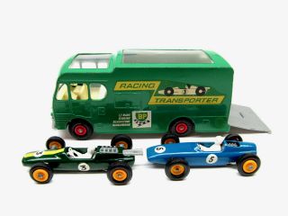 Matchbox Lesney K - 5 King Size Racing Car Transporter With B.  R.  M.  And Lotus Nm