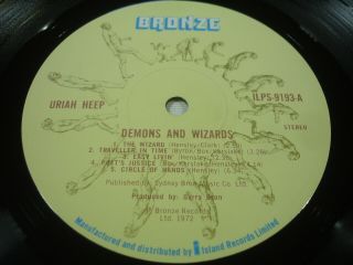 Uriah Heep Demons And Wizards Bronze Uk First Island Credit Lyric Inner