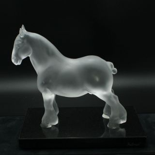 Faberge Frosted Crystal Horse Pate De Verre On Onyx Base
