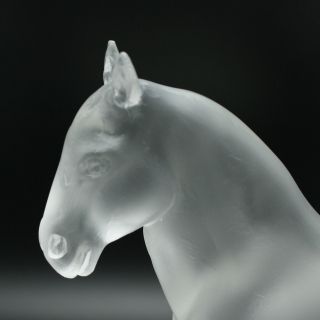 Faberge Frosted Crystal Horse Pate de Verre on Onyx Base 2