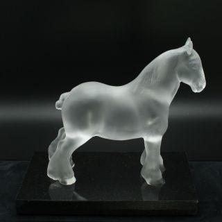 Faberge Frosted Crystal Horse Pate de Verre on Onyx Base 3