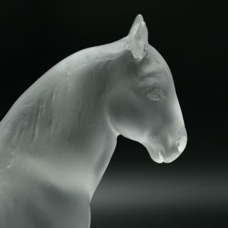 Faberge Frosted Crystal Horse Pate de Verre on Onyx Base 4