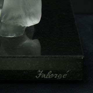 Faberge Frosted Crystal Horse Pate de Verre on Onyx Base 5
