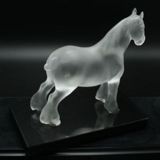 Faberge Frosted Crystal Horse Pate de Verre on Onyx Base 6
