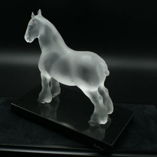 Faberge Frosted Crystal Horse Pate de Verre on Onyx Base 7