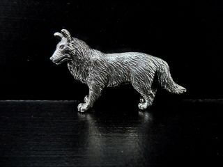 925 Solid Sterling Silver German Shepherd Dog Animal Model Figurine Hallmarked