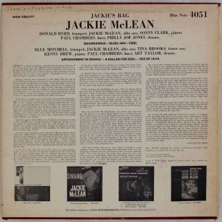 JACKIE McLEAN: Jackie’s Bag US Blue Note 4051 Orig W63rd Jazz LP NM - Vinyl 2